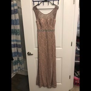 Beautiful glittery & lacey nude formal gown